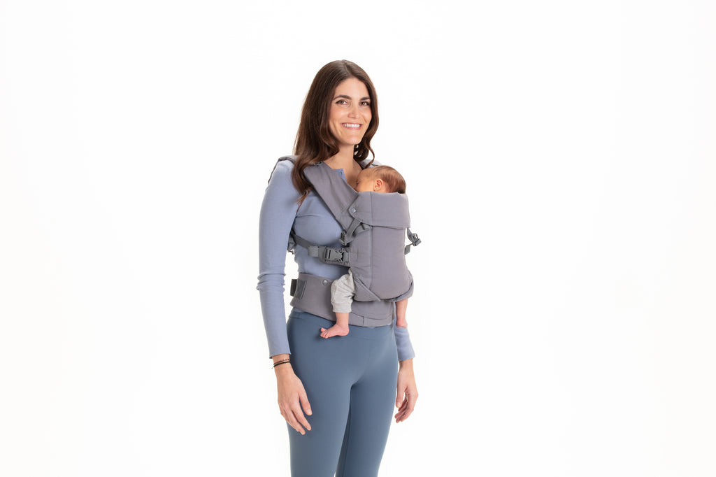 Newborn baby in front carry position in Beco baby carrier