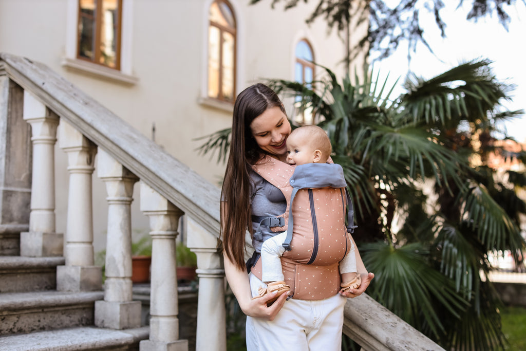 Beco 8 Baby Carrier in Rose Love, baby worn on the front