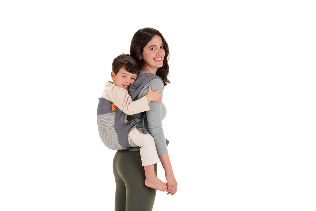 Toddler being carried in back carry position in Beco Toddler carrier