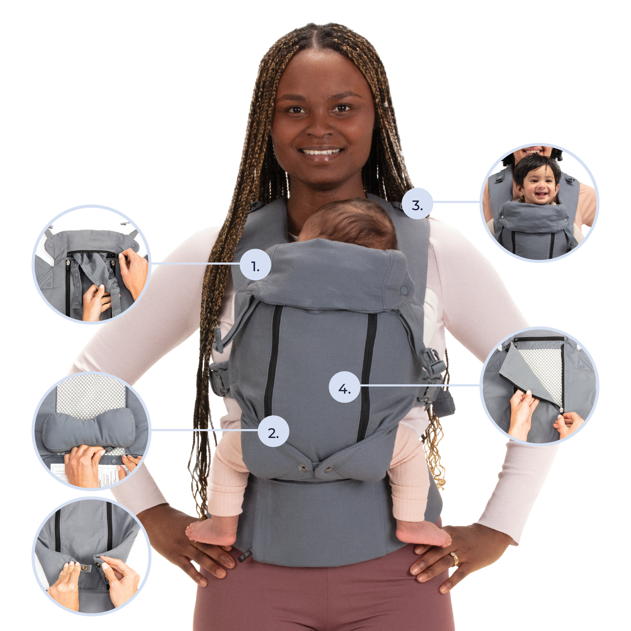 Gray baby carrier online