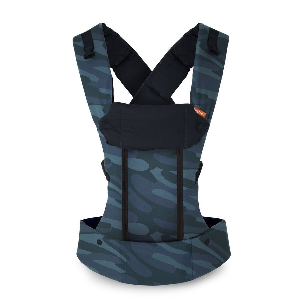 Beco 8 baby carrier in blue toned camo print