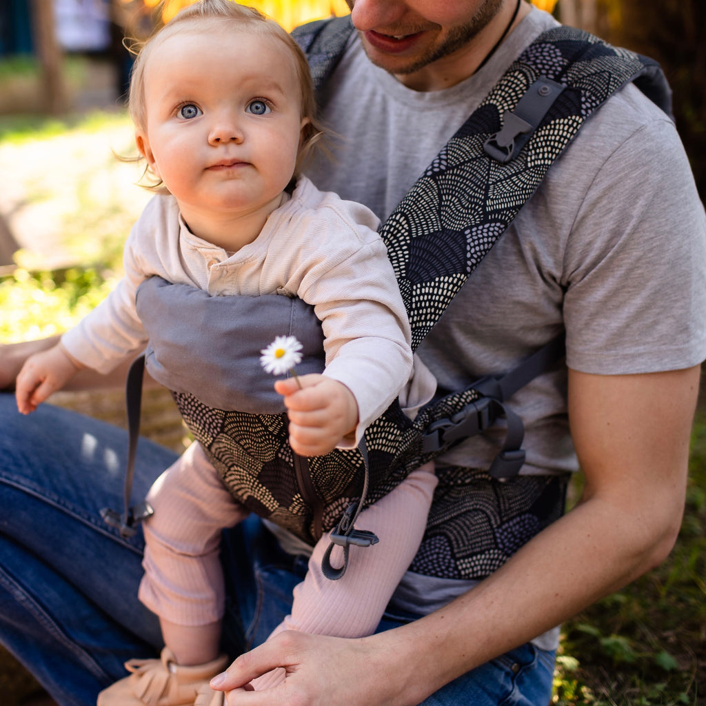 Beco Baby Carrier 8 Dashed Peaks - best newborn baby carrier for newborn, mom and dad.